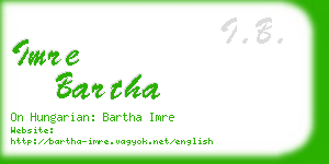 imre bartha business card